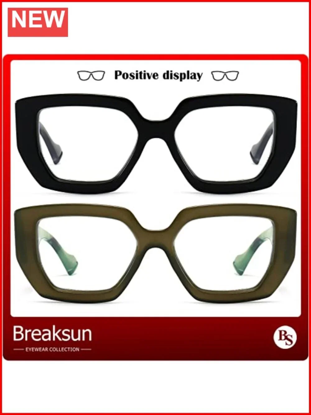 Oversized Square Blue Light Blocking Gaming Glasses Plastic Acetate